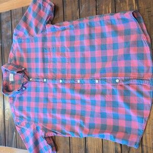 Faherty Checkered Button Down Shirt Sleeve Organic Cotton